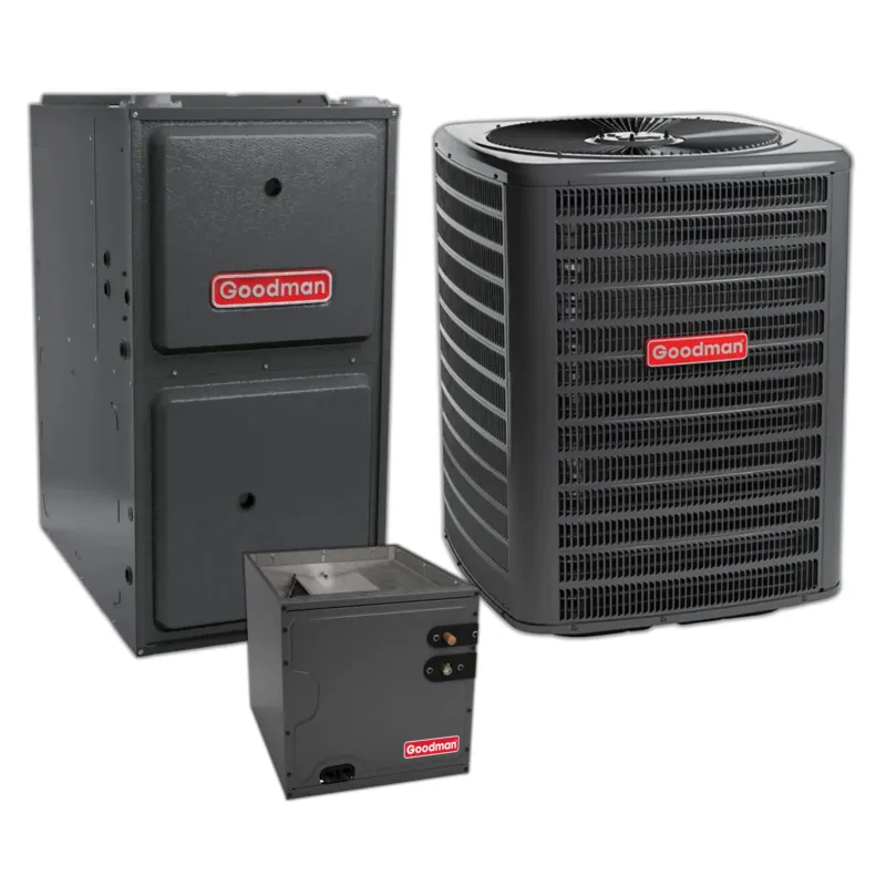 Goodman 1.5 Ton 14.3 SEER2 Central Air Conditioner and 97% AFUE 60K BTU Gas Furnace and Evaporator Coil Flash Sale