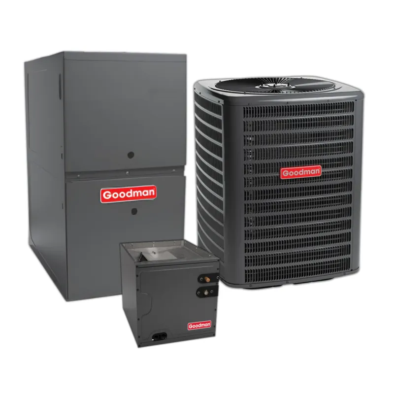 Best Choice Goodman 1.5 Ton 14.3 SEER2 Central Air Conditioner, 80% AFUE 60K BTU Gas Furnace and Evaporator Coil
