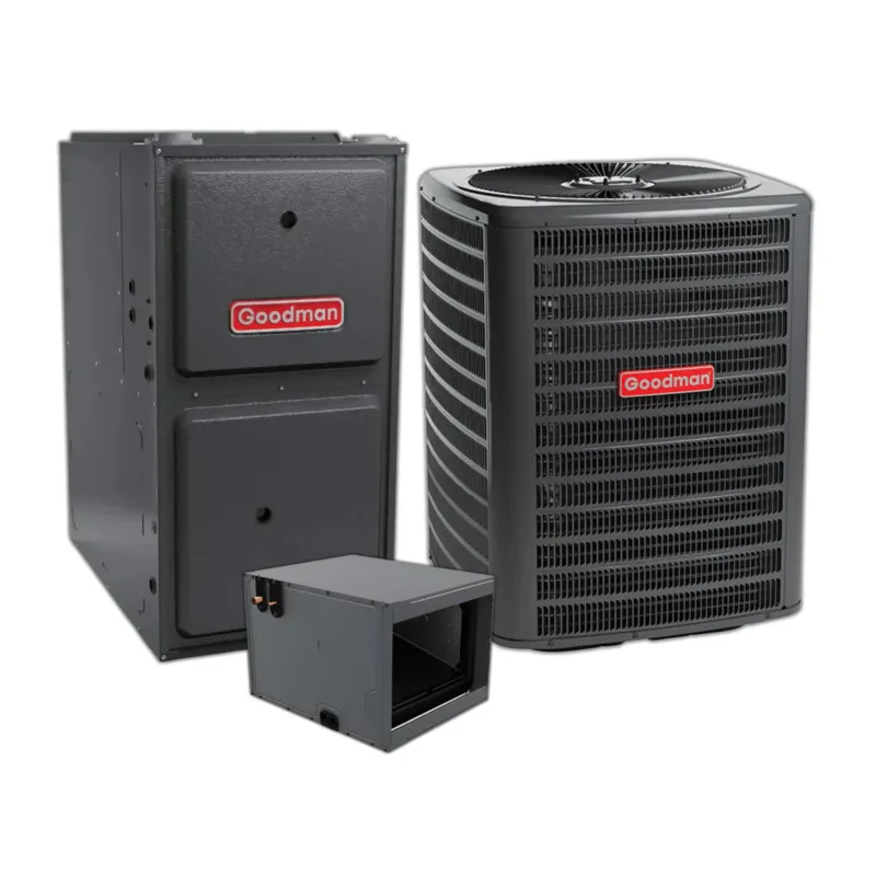 Goodman 1.5 Ton 14.3 SEER2 Central Air Conditioner, 96% AFUE 30K BTU Gas Furnace and Evaporator Coil Limited Time