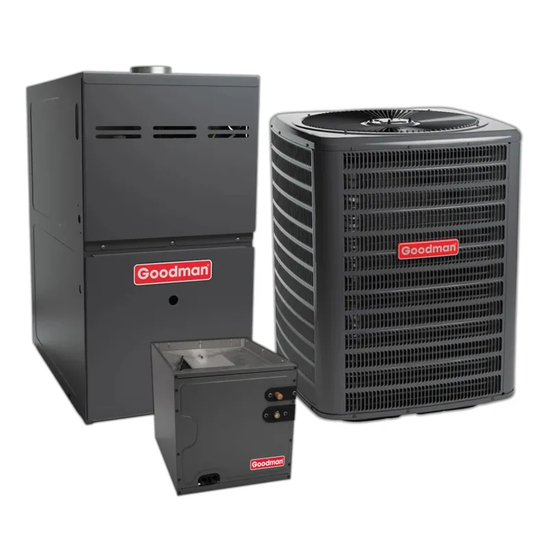 Reduced Price Goodman 5.0 Ton 15.2 SEER2 Central Air Conditioner, 80% AFUE 80K BTU Gas Furnace and Evaporator Coil