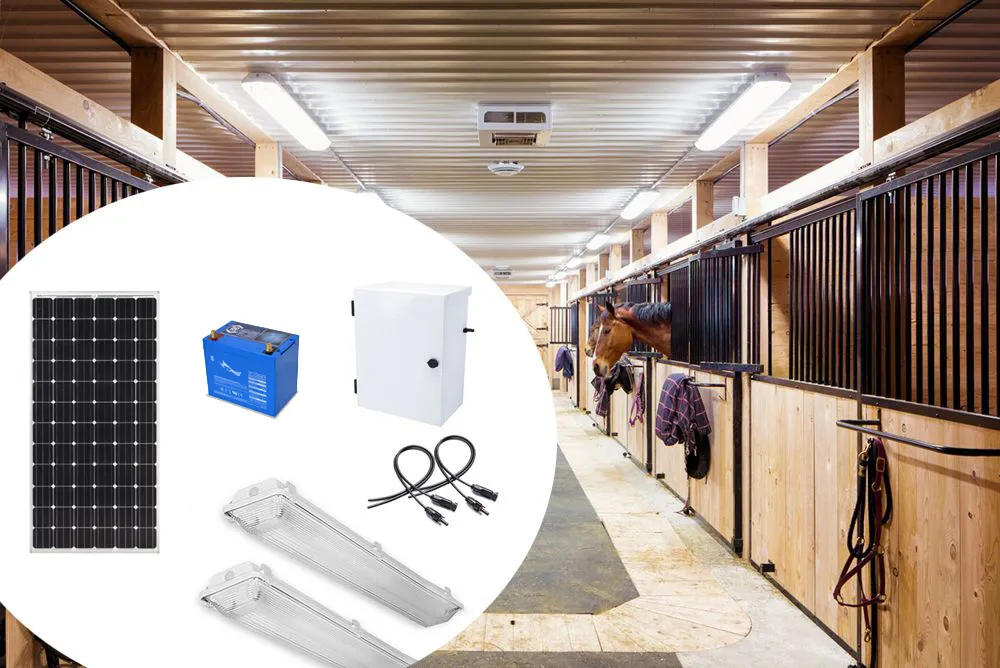 Buy Direct Earthtech Products Barn and Outbuilding Lighting Kit 2 - 2 Lights (4,758 Lumens), 100W Solar Panel, 85 Ah Battery