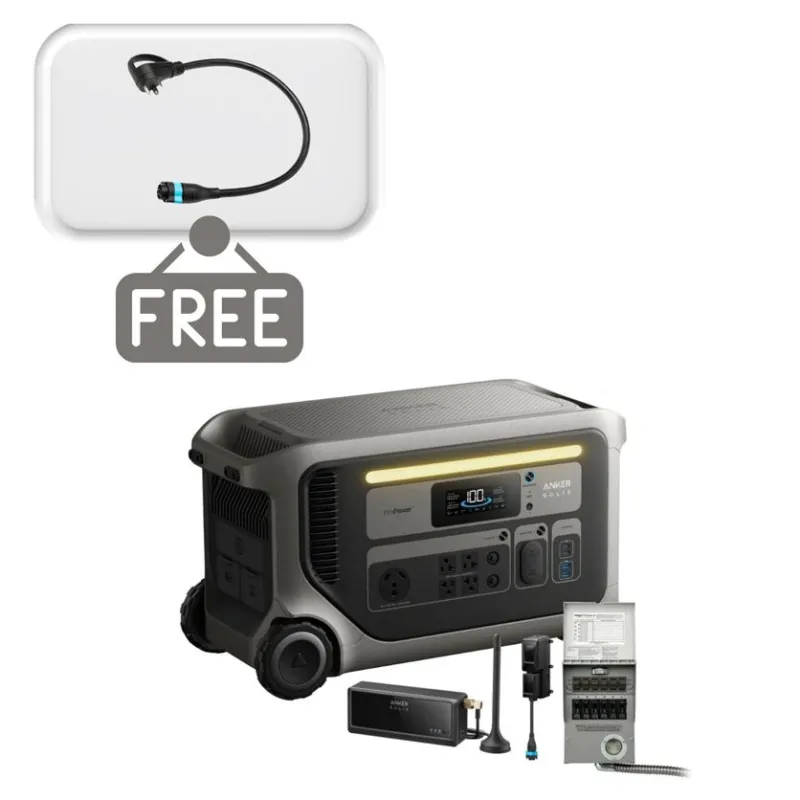 Popular Anker SOLIX F3000 with Manual Transfer Switch & Power Saver Kit - Includes Free Gas Generator Adapter