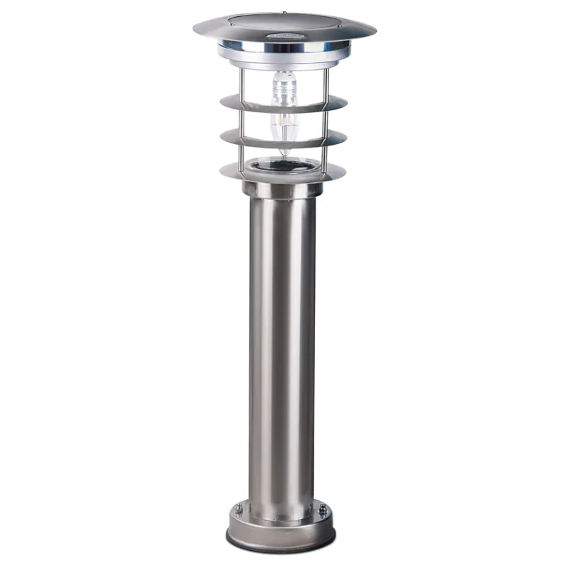 Gama Sonic Stainless Steel Bollard Solar Lamp with EZ Anchor Base Final Sale
