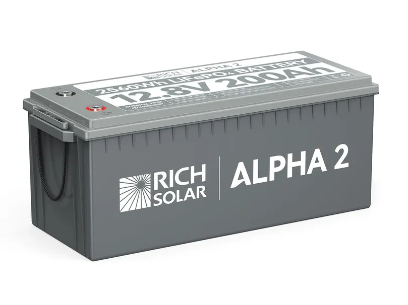 Mega Sale Rich Solar ALPHA 2 - 12V 200Ah LiFePO4 Lithium Iron Phosphate Battery With Internal Heat Technology and Bluetooth