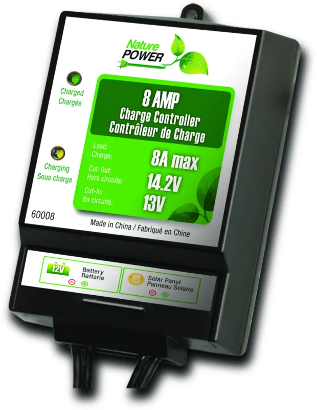 Free Returns 8 Amp Solar Charge Controller - for up to 130 Watts of Solar Array