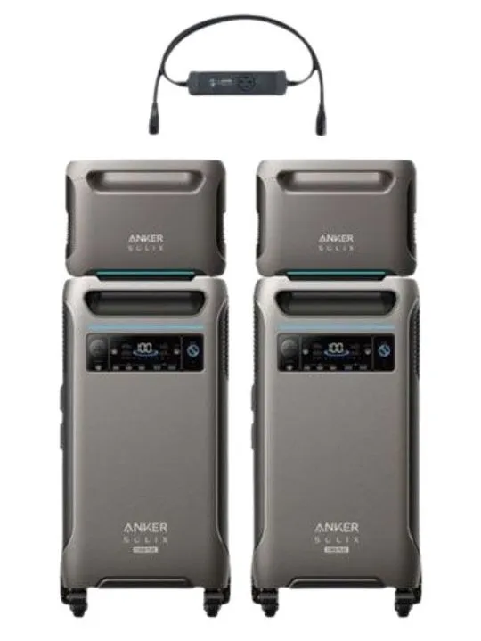 2x Anker SOLIX F3800 Plus 12 kW Double Power Hub Kit with 2x Expansion Batteries - 15Kwh Storage Limited Offer