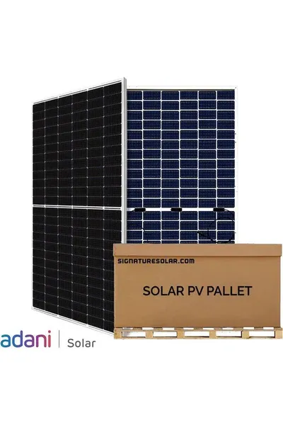 16.9kW Pallet - Adani Solar 535W Half-Cut Mono-crystalline Solar Panel (Silver) | Up to 650W with Bifacial Gain | M10-144 | Full Pallet (31) - 16.9kW Total Low Price