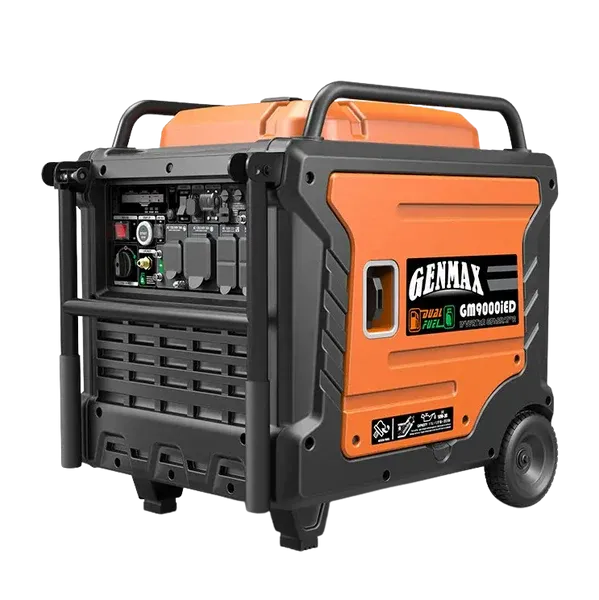 Best Price GENMAX GM9000iED 50 Amp 7600W/9000W Remote Start Dual Fuel Inverter Generator with CO Detect New