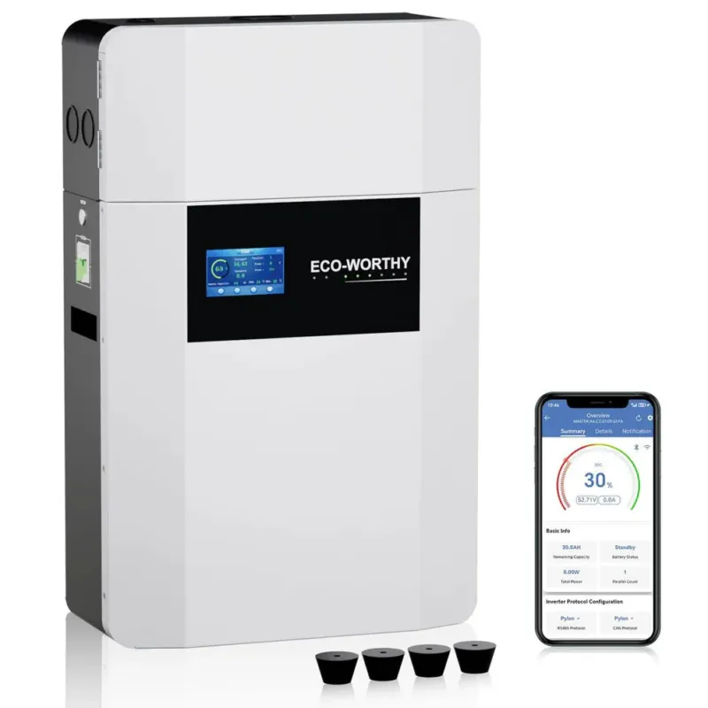 No Minimum Order ECO-WORTHY 48V 100AH WallMount Indoor Battery With Conduit Box - 1 x WallMount Battery