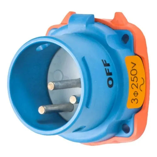 Certified Meltric 31-18172-K07-4X Standard Duty DR30 Inlet 250 VAC 30A Blue Poly