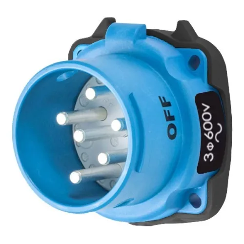 Meltric 31-18183-K14-972-4X Standard Duty DR30 Inlet 600 VAC 30A Blue Poly Cheap