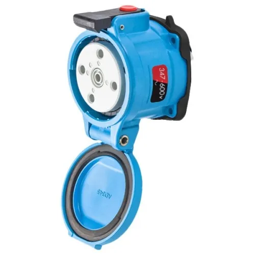 Seasonal Sale Meltric 31-34187-K14-375 Standard Duty DR50 Receptacle 347/600 VAC 50A Blue Poly