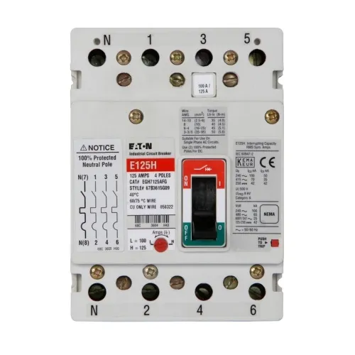 Instant Buy Eaton EGB7020AFGV Molded Case Circuit Breaker, G Series, 347 Max Volt, 20 Amp, Four Pole
