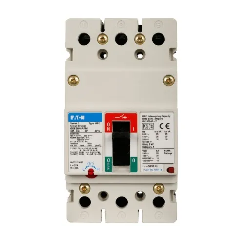 Certified Eaton GEE3090FFM Molded Case Circuit Breaker, G Series, 347 Max Volt, 90 Amp, Three Pole