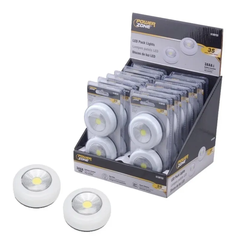 Affordable PowerZone F12004 LED Wireless Pucklight Set, 35 Lumens