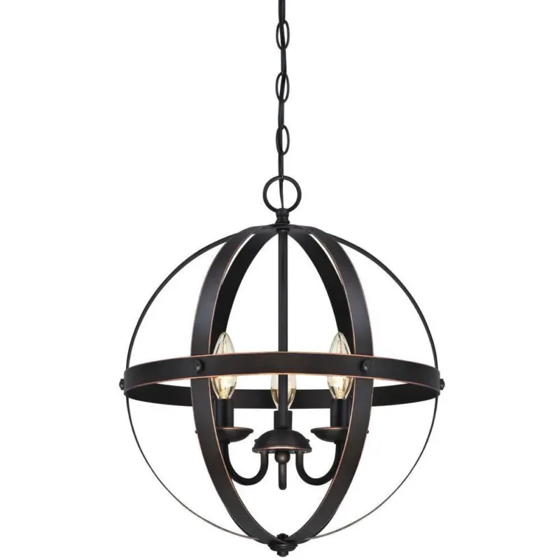 Direct From Factory Westinghouse 63418 Stella Mira 3-Light with Highlights Pendant, Oil-Rubbed Bronze